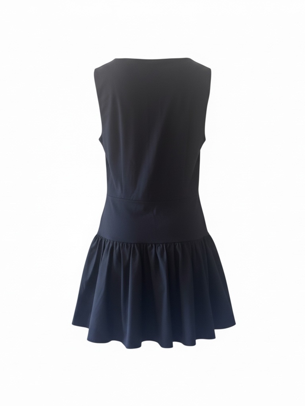 Aritzia Sleeveless black Drop-Waist Ruffle Hem Dress